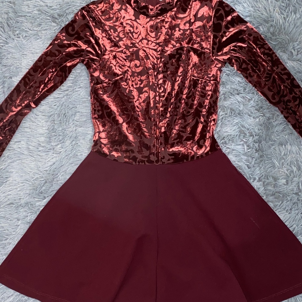 Maroon Velvet romper